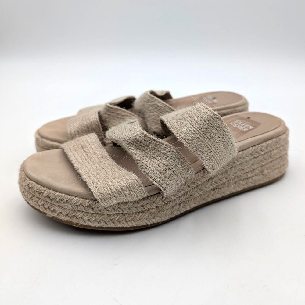 Eileen Fisher Mayla Jute Wedge Espadrille Sandal Women's Natural Size US7.5 EU38